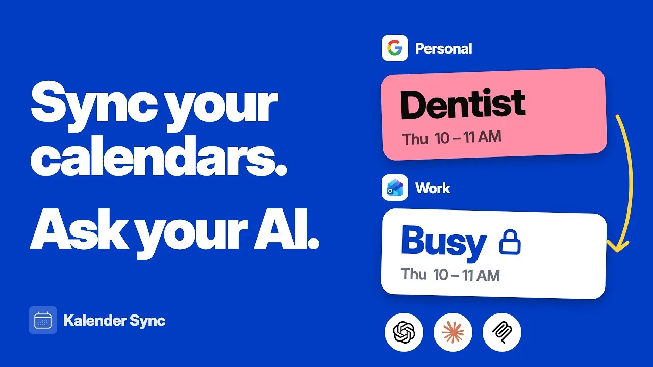 Kalender Sync | Sync your calendars. Connect ChatGPT & Claude.