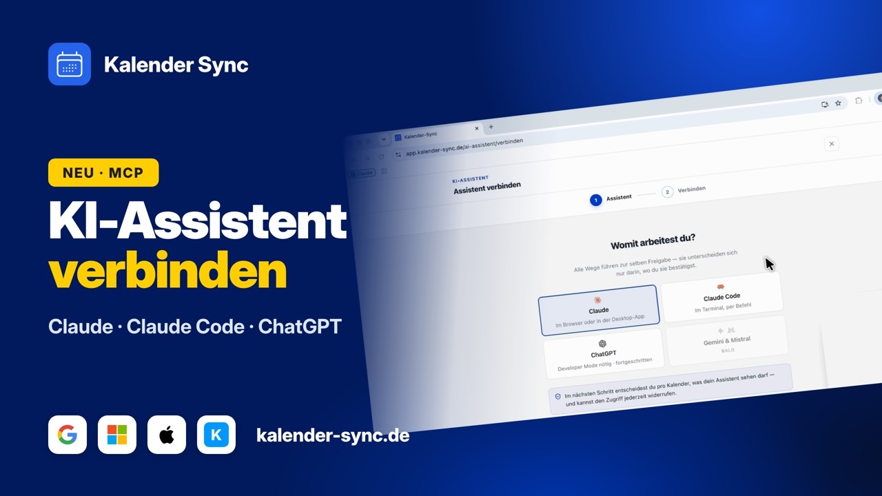 KI-Assistent mit deinem Kalender verbinden – Claude, Claude Code & ChatGPT | Kalender Sync